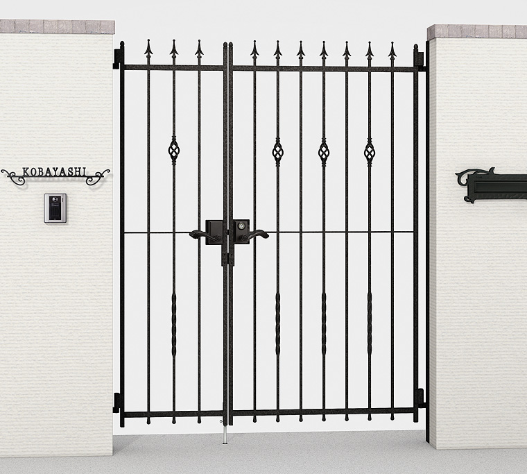 ラフィーネ　門扉２型(両開き)　柱使用　親子仕様　03･09-10