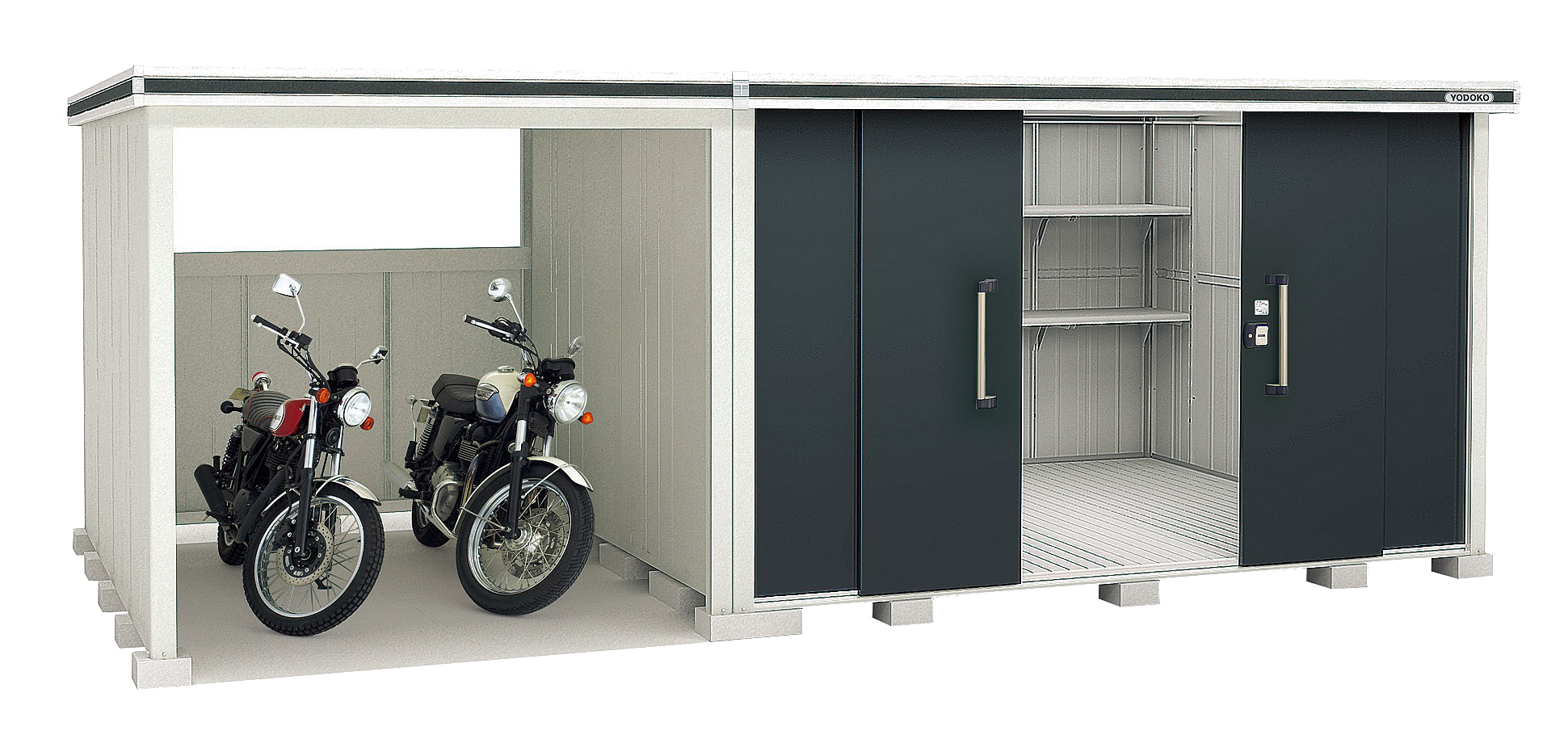 ヨド物置　エルモコンビ　LMD-3629_LKD2229　標準高